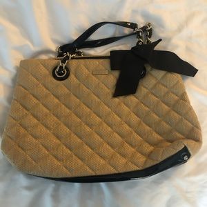 Kate Spade Straw/Patent Leather Quilted Bag